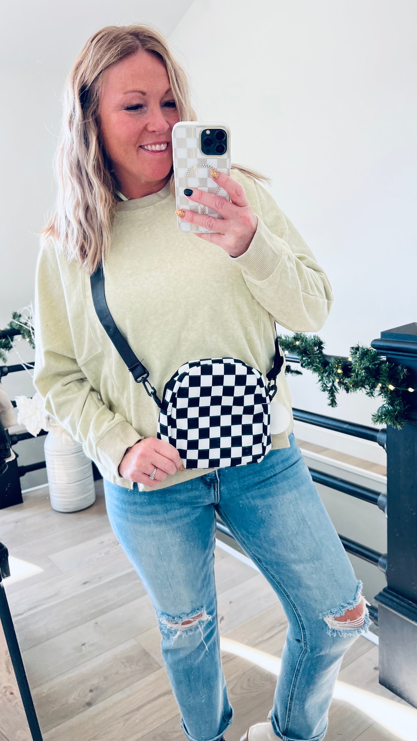 Checkered Mini Crossbody