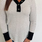 Striped Half Button Long Sleeve