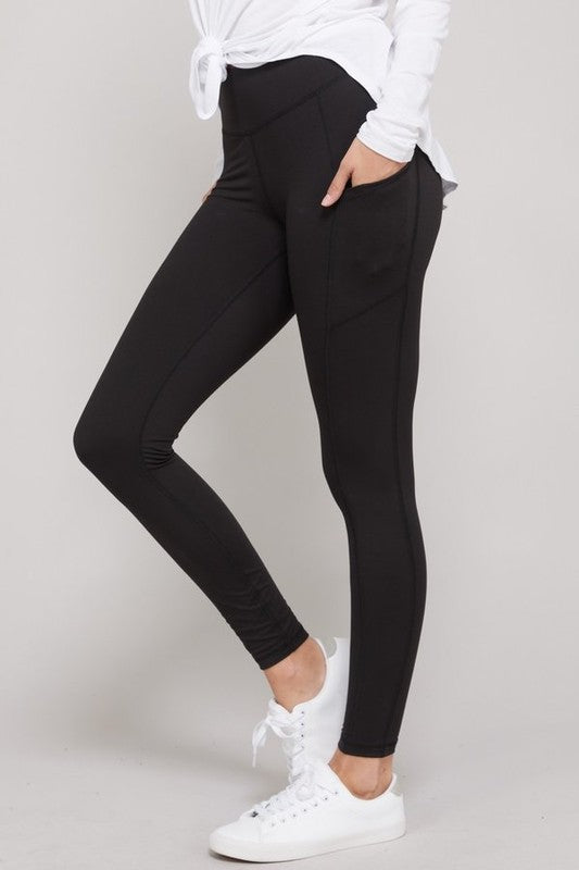 Buttery Soft Casual High Rise Leggings - Black with Contrast