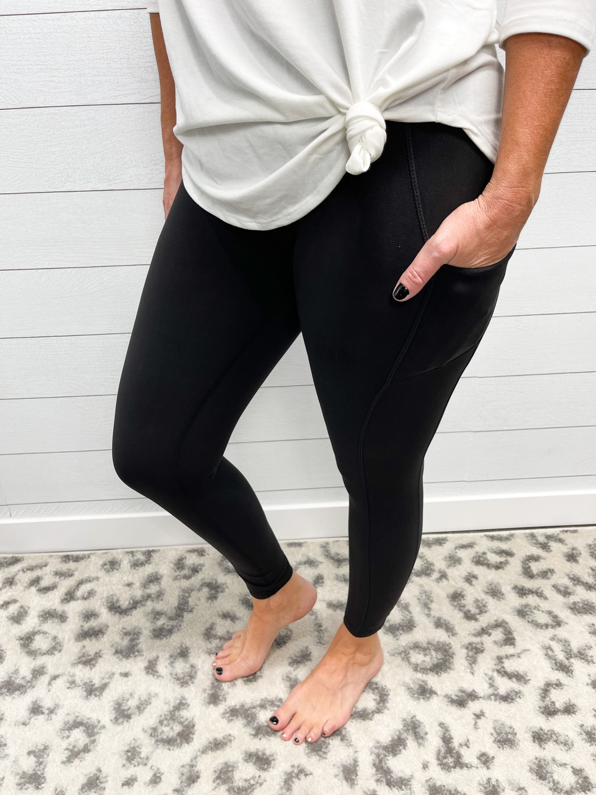 Smoky Grey Butter Soft Leggings with Pockets